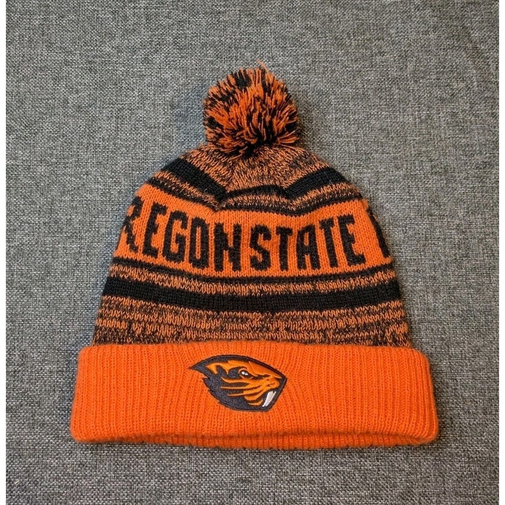 Oregon State University Beavers Pom Beanie Winter Knit Hat Stocking Cap OSU NCAA
